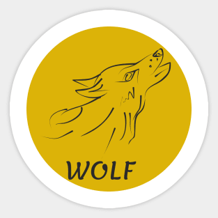 Wolf and moon Sticker